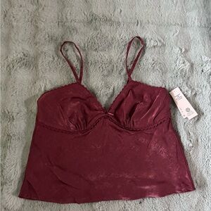 No Boundaries Burgundy Tank Top
